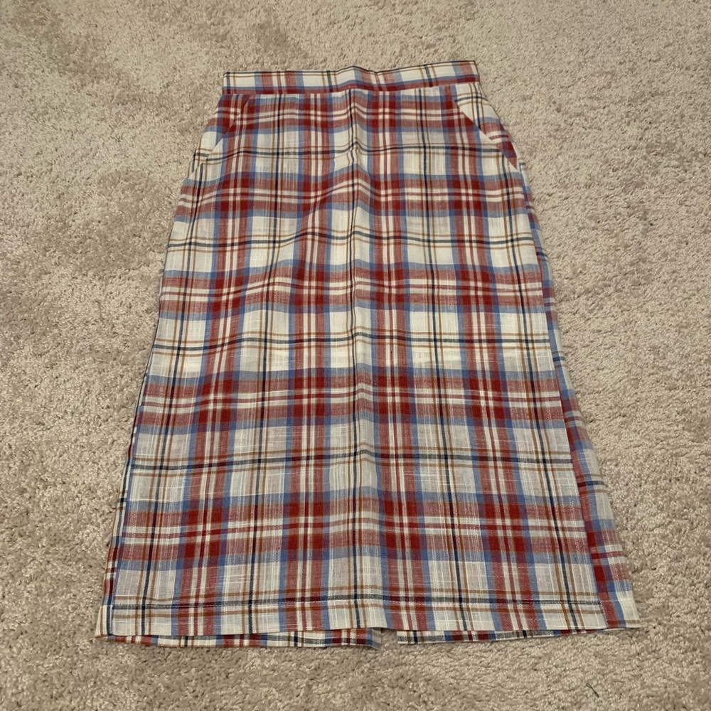 NWOT Plaid Red and Blue Women's Skirt